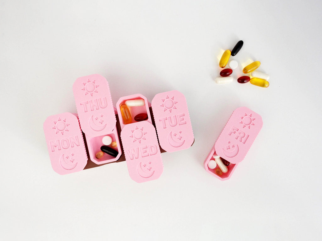 Modular 7 Day Pill Organizer | Weekly Travel Pill Box | Grab & Go Dispenser
