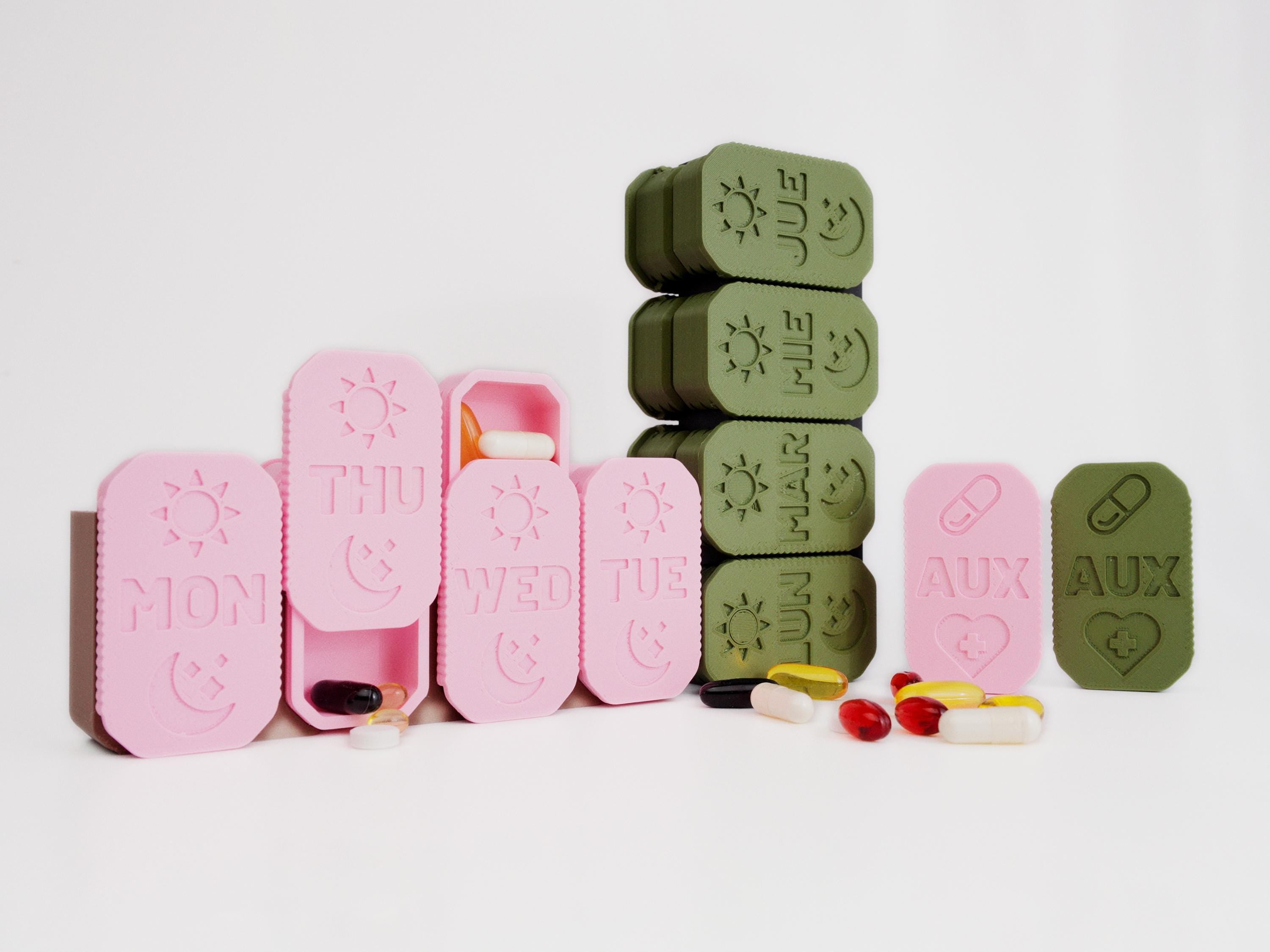 Modular 7 Day Pill Organizer | Weekly Travel Pill Box | Grab & Go Dispenser
