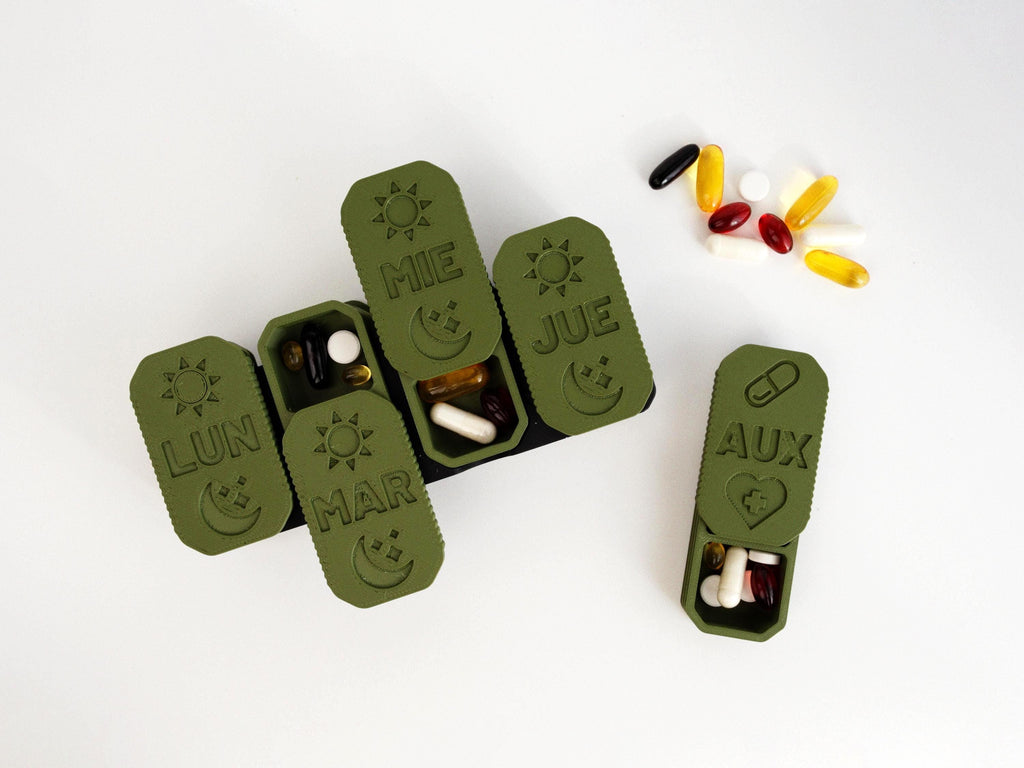 Modular 7 Day Pill Organizer | Weekly Travel Pill Box | Grab & Go Dispenser