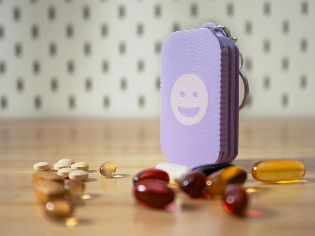 Daily Pill Organizer Keychain – Single or AM/PM Compartment | 3D Printed Pill Box