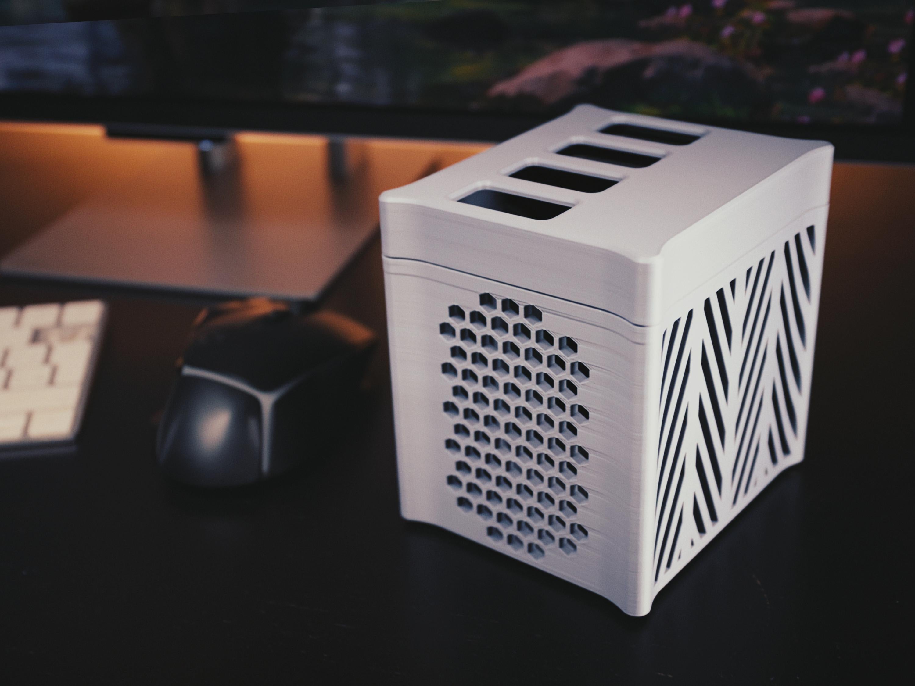 WD Elements Portable Organizer – Holds 4 Drives, Magnetic Lid | 3D Printed HDD Storage Box