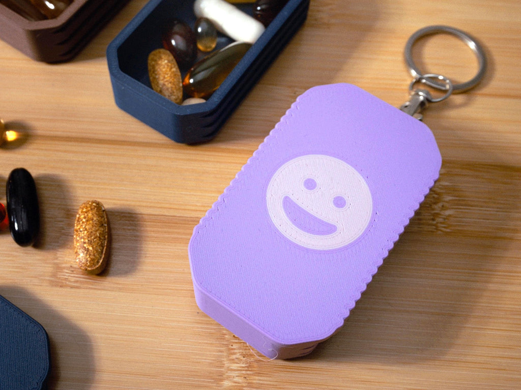 Daily Pill Organizer Keychain – Single or AM/PM Compartment | 3D Printed Pill Box