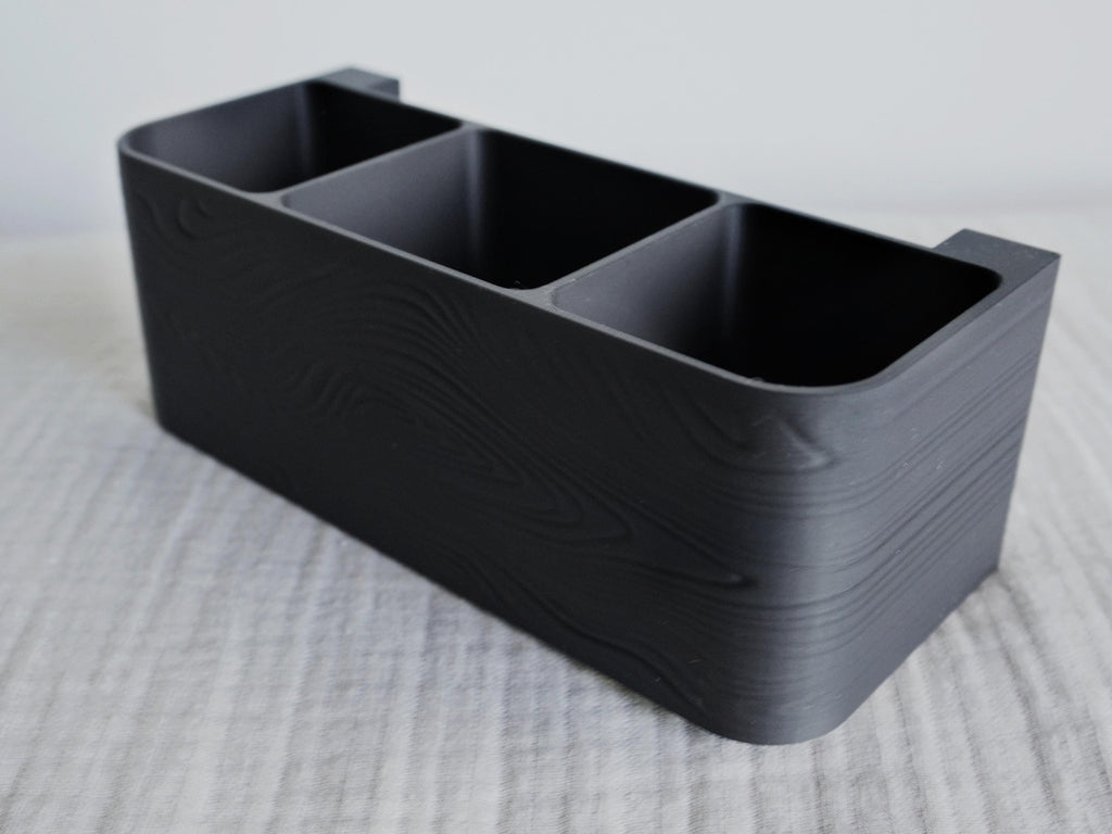 Wall Mount TV Remote Holder  | Wood Texture Plastic Organizer | 3D Printed Home Storage