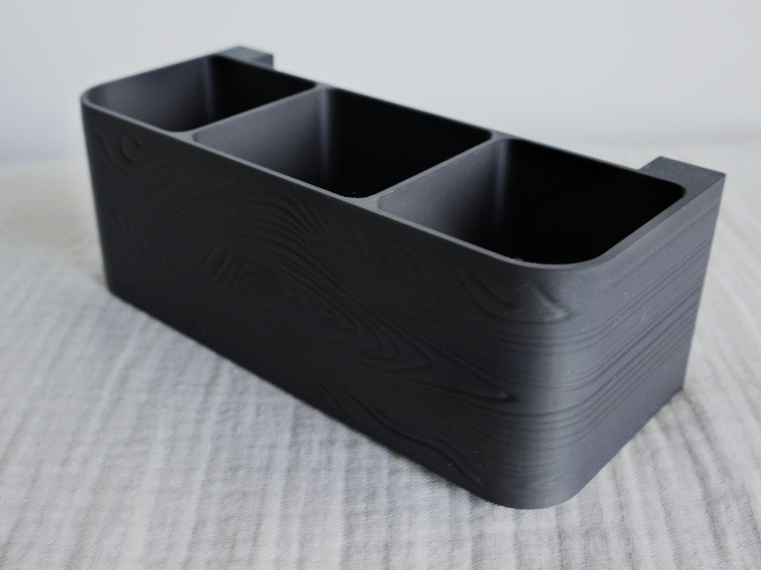 Wall Mount TV Remote Holder  | Wood Texture Plastic Organizer | 3D Printed Home Storage