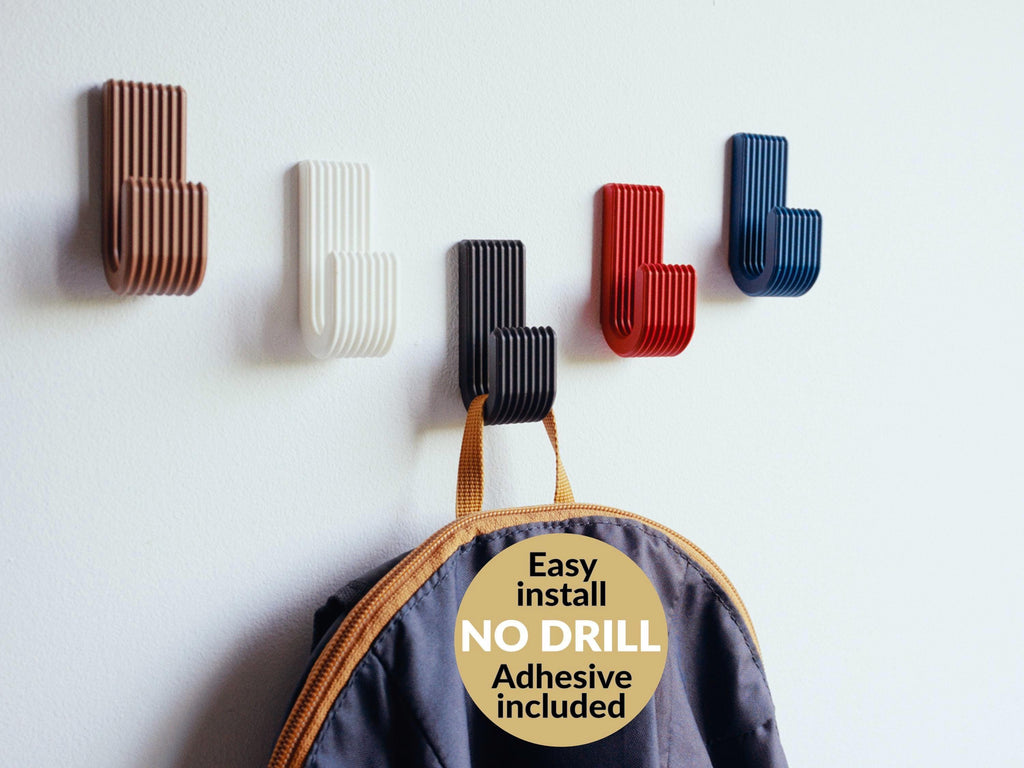 Modern Adhesive Wall Hooks – Entryway Coat Rack, Bathroom Towel Hooks, Kids Room Hangers
