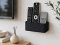 Wall Mount TV Remote Holder  | Wood Texture Plastic Organizer | 3D Printed Home Storage