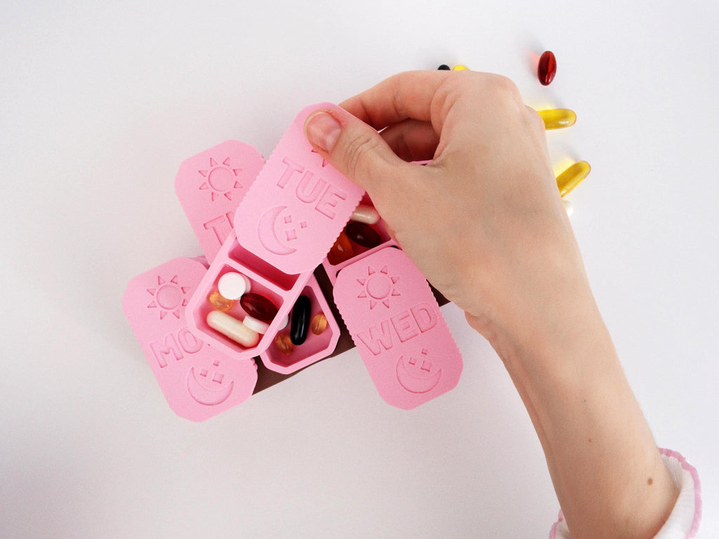 Modular 7 Day Pill Organizer | Weekly Travel Pill Box | Grab & Go Dispenser