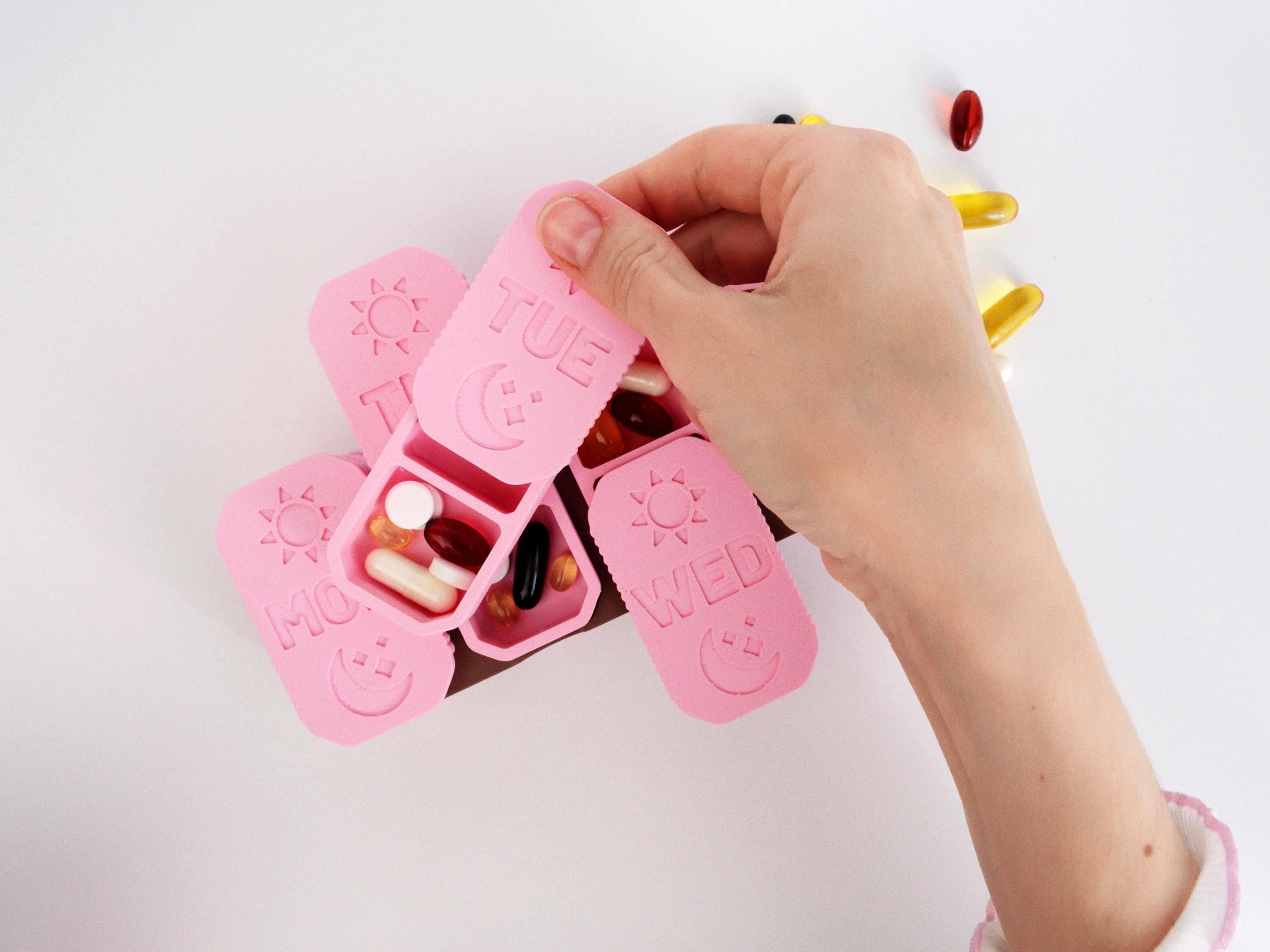 Modular 7 Day Pill Organizer | Weekly Travel Pill Box | Grab & Go Dispenser