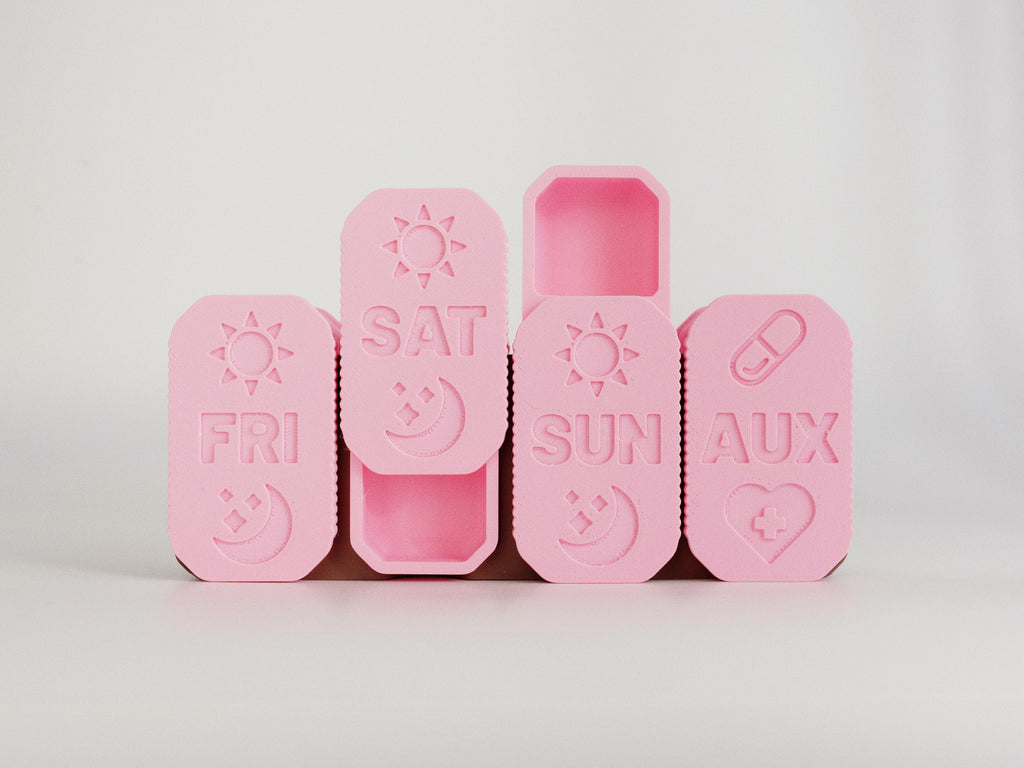 Modular 7 Day Pill Organizer | Weekly Travel Pill Box | Grab & Go Dispenser