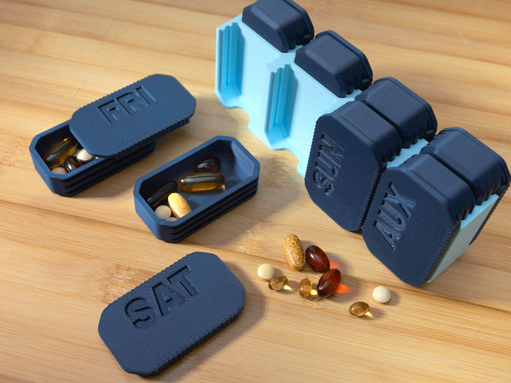 7 Day Pill Organizer | Weekly Pill Box with Removable Daily Capsules | Grab & Go Dispenser
