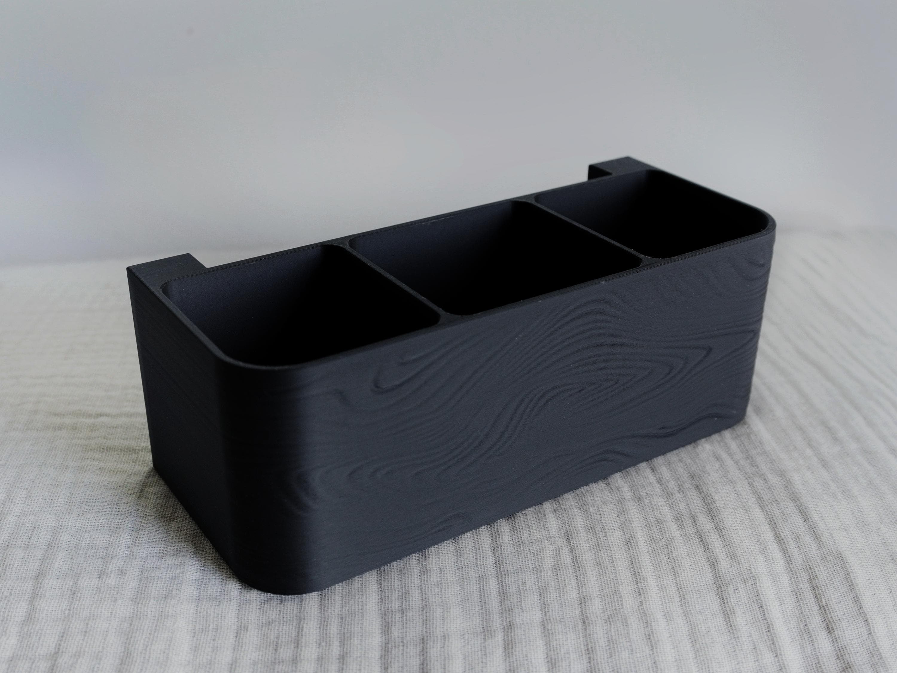 Wall Mount TV Remote Holder  | Wood Texture Plastic Organizer | 3D Printed Home Storage