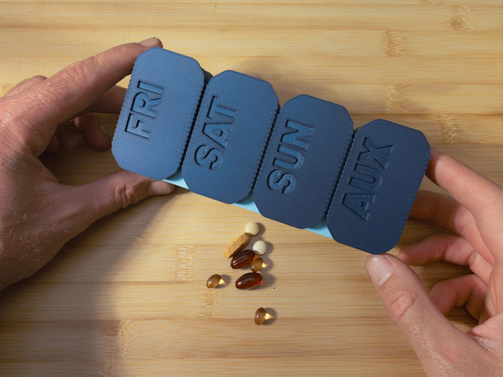 7 Day Pill Organizer | Weekly Pill Box with Removable Daily Capsules | Grab & Go Dispenser